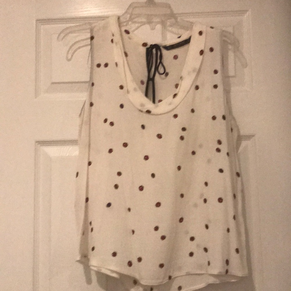 Adorable scoop neck ladybug print Zara blouse szM